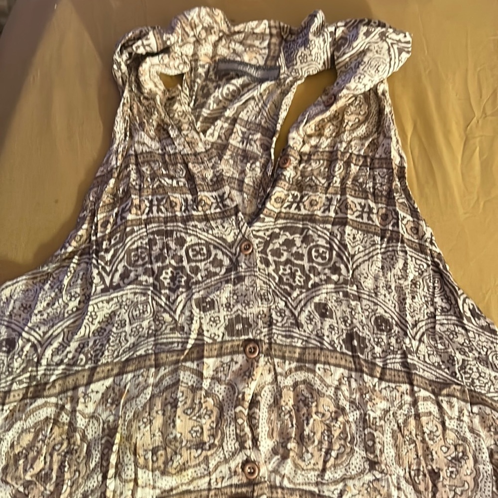 Shirt dress back racer out size medium large brown floral  by Addie boutique